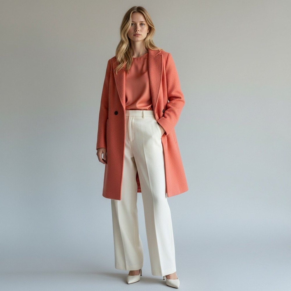 J. Crew Women's Daphne Topcoat Size 4 Coral Italian Boiled Wool J4864